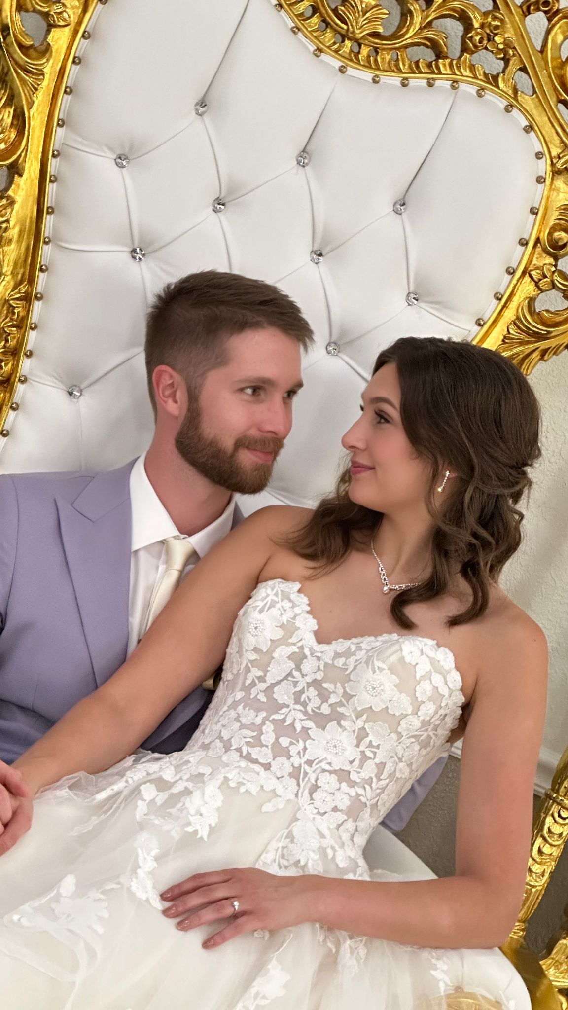 Bride and groom making a grand entrance.