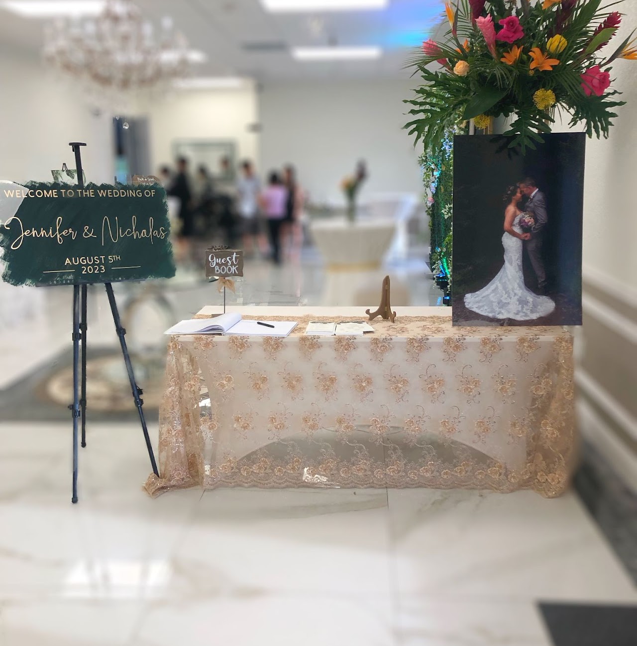 Guests signing the entry book at the event.