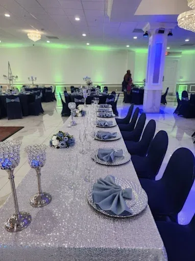 Table Set Blue at M&N Event Hall.